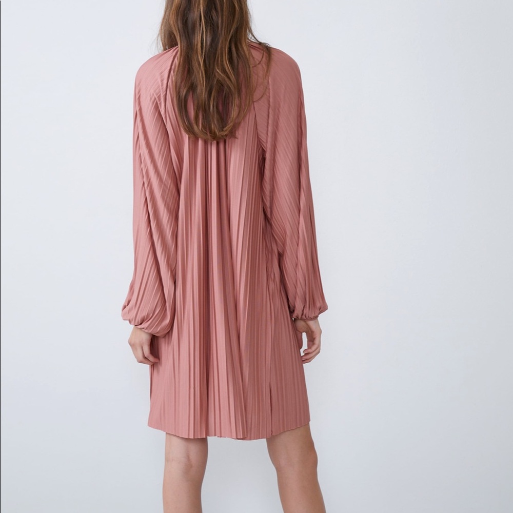 ZARA Pink Pleated Dress - Picture 7 of 8